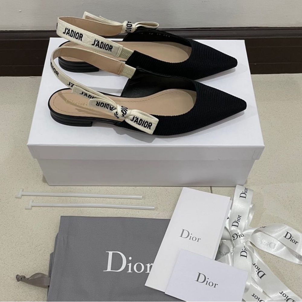 Dior-style bow flats